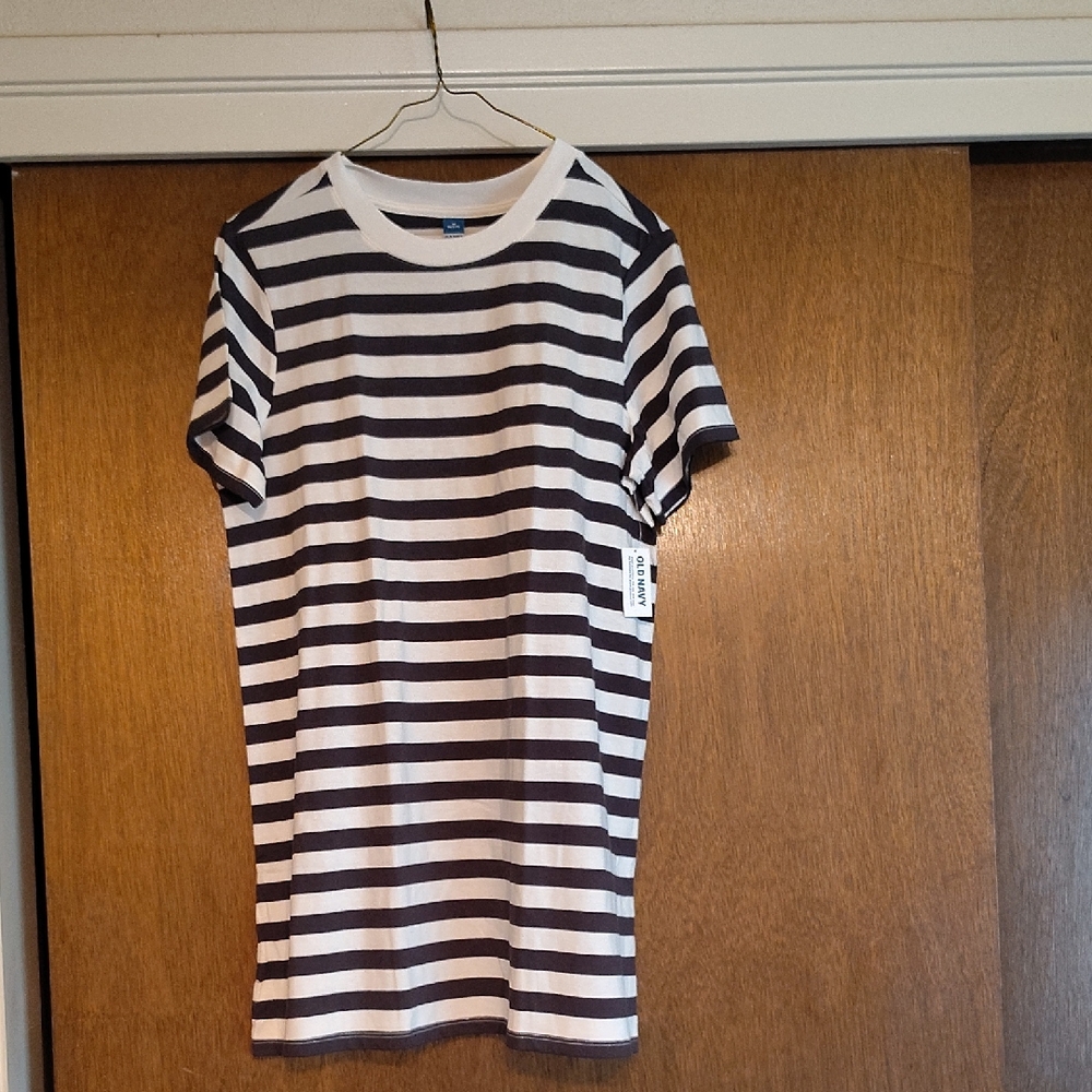 Spring and Summer Black and White Striped Dress